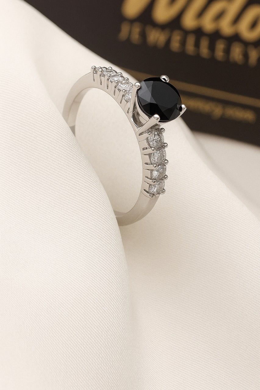 Luxury Black Stone Couple Rings Set