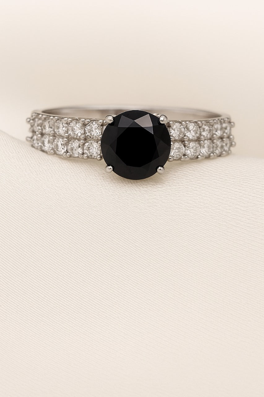 Luxury Black Stone Couple Rings Set