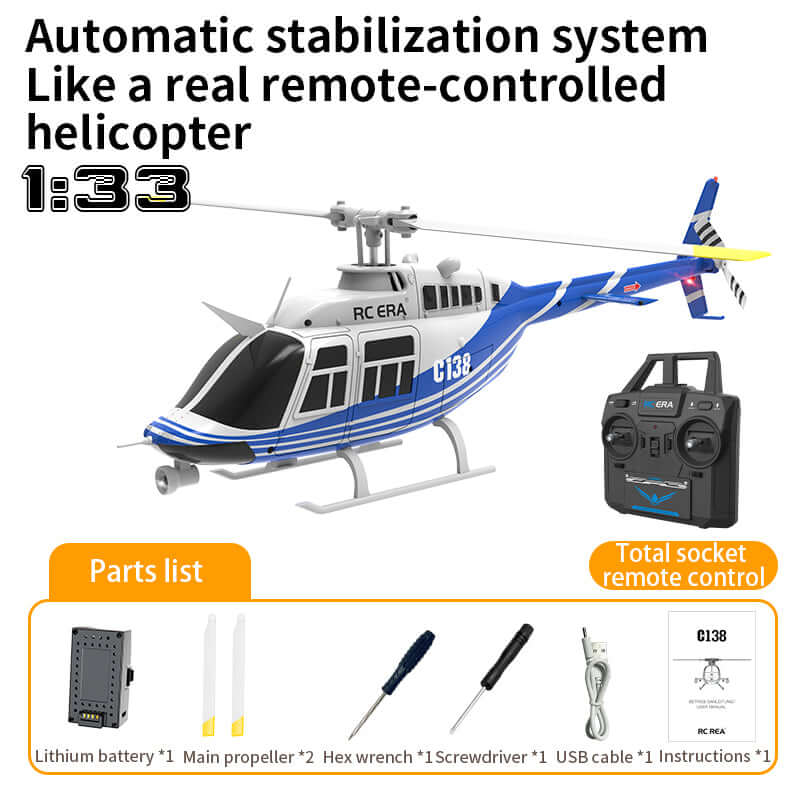 RC ERA C138 6CH RC Helicopter with Gyro, Optical Flow Positioning