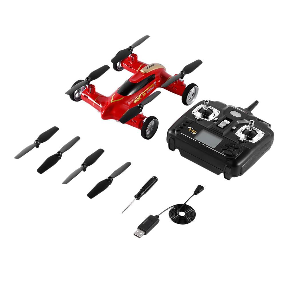 2-in-1 RC Flying Car Drone | 2.4GHz 4CH Quadcopter with 6-Axis Gyro, 360° Flips, Air-Ground Dual Mode