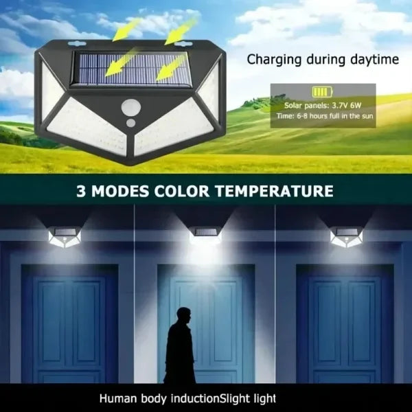Solar Interaction Light Yx-100 | Solar Charging Led Induction Motion Sensor Wall Lamp For Outdoor Garden Courtyard Yx-100